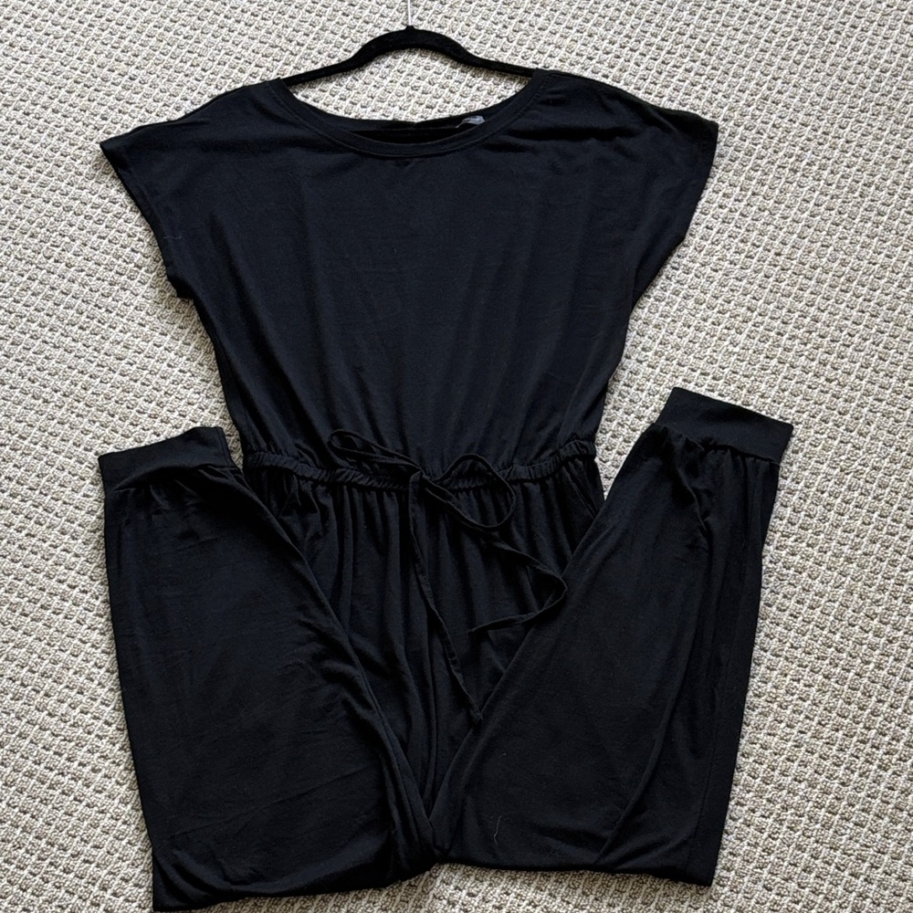 Everyday Black Tie-Waist Jumpsuit